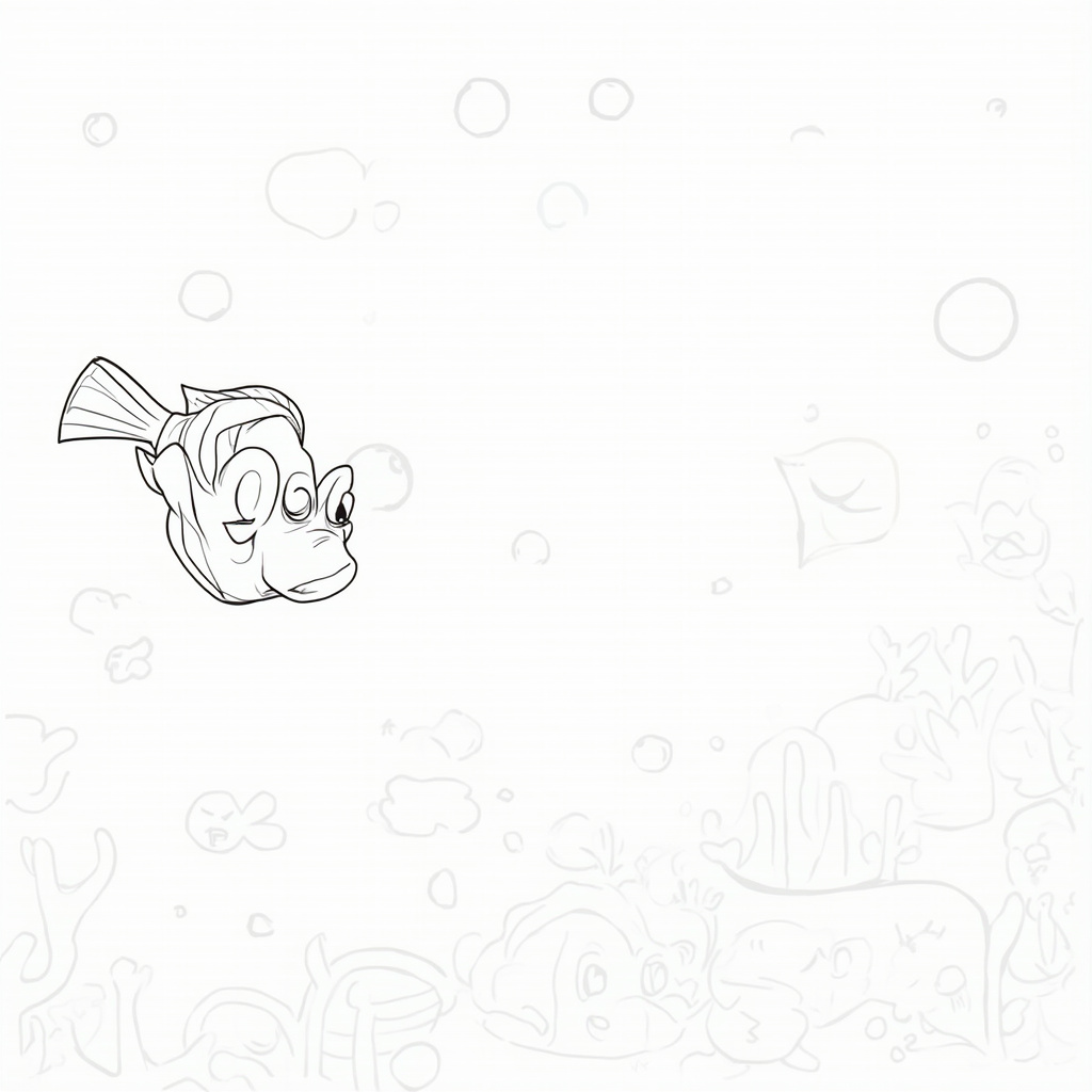 Finding Dory Coloring Pages - Page 1
