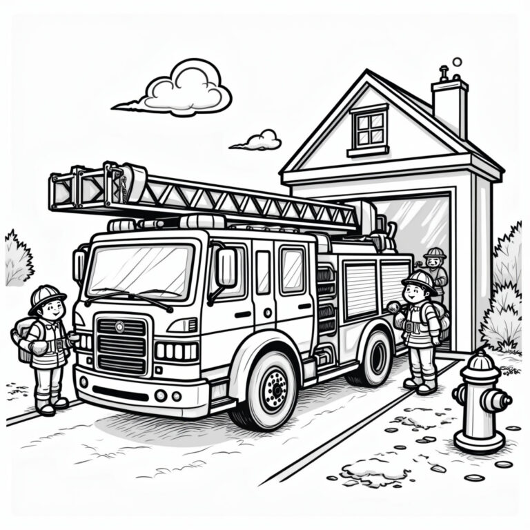 Fire Truck Coloring Pages - Page 1