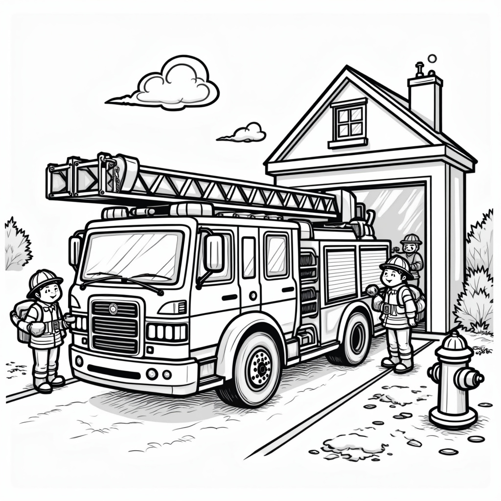 Fire Truck Coloring Pages - Page 1