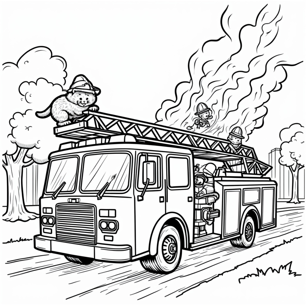 Fire Truck Coloring Pages - Page 2
