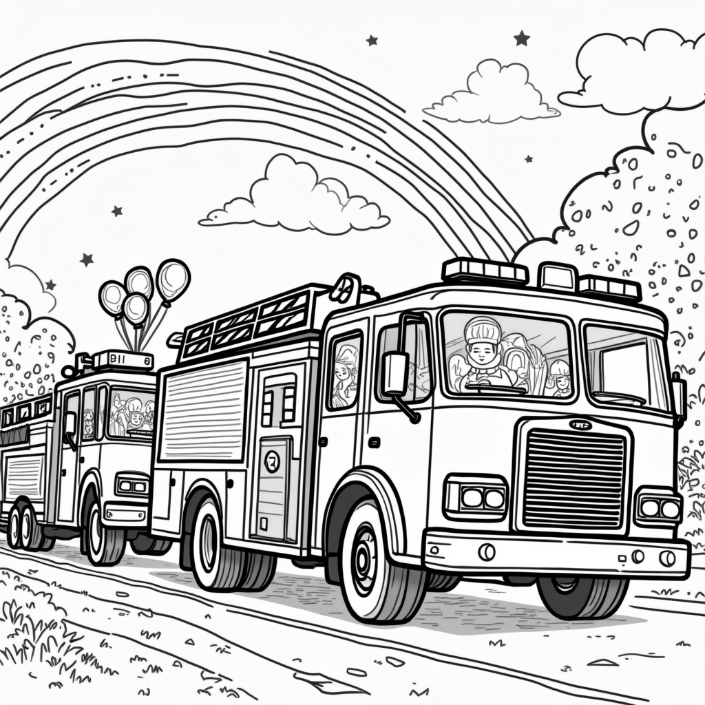Fire Truck Coloring Pages - Page 3