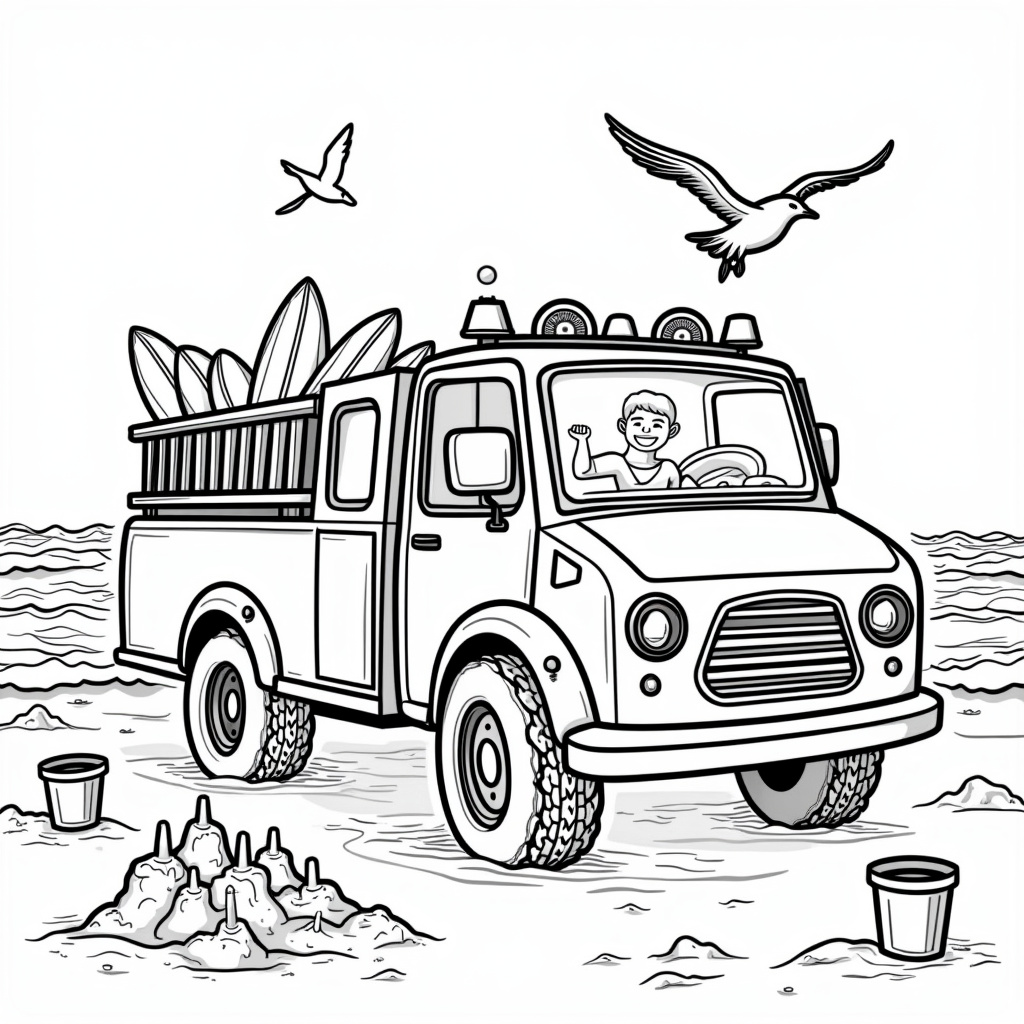 Fire Truck Coloring Pages - Page 4