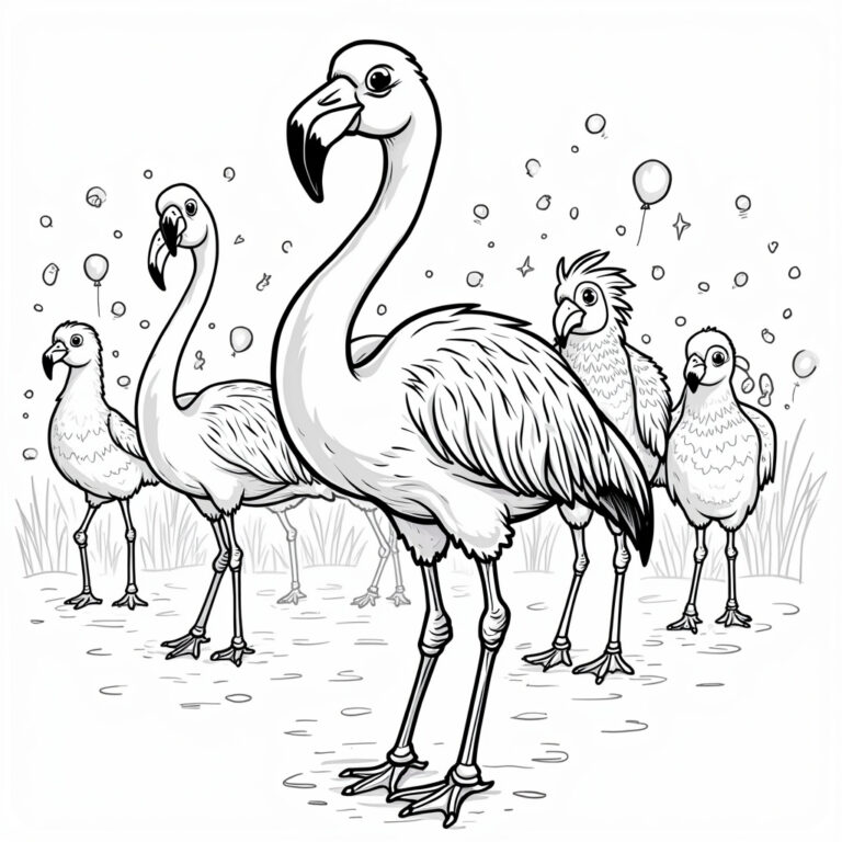 Flamingo Coloring Pages - Page 1