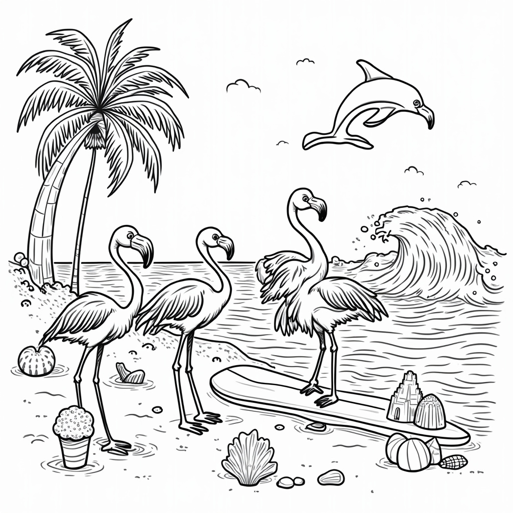 Flamingo Coloring Pages - Page 3
