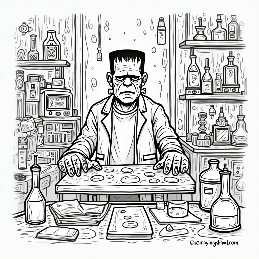 Frankenstein Coloring Pages - Page 1
