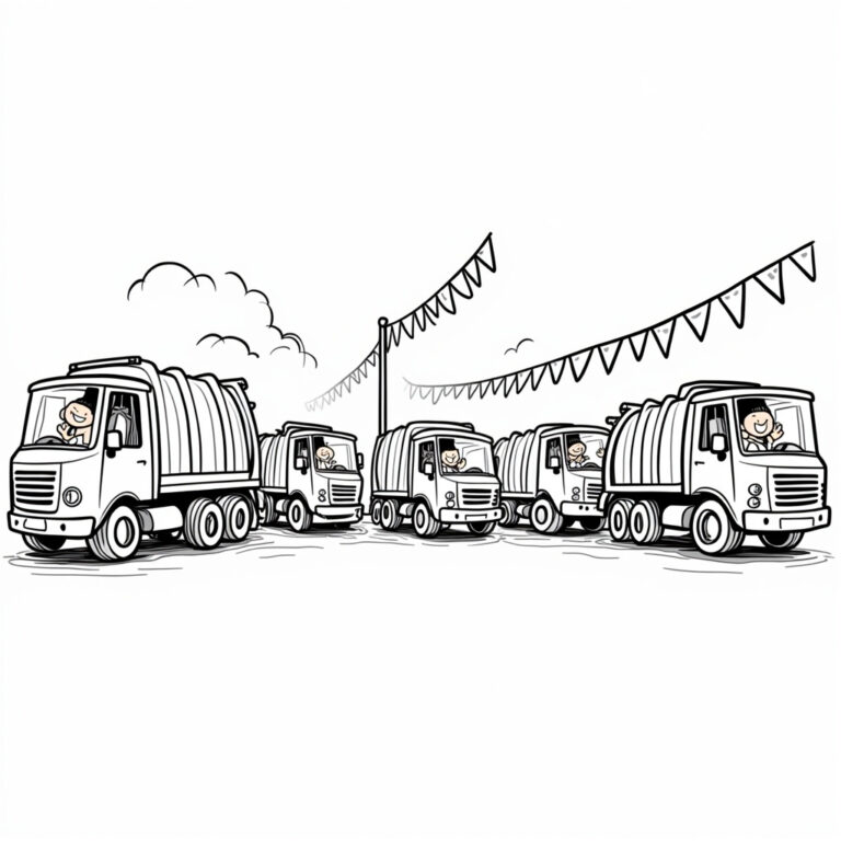 Garbage Truck Coloring Pages - Page 1