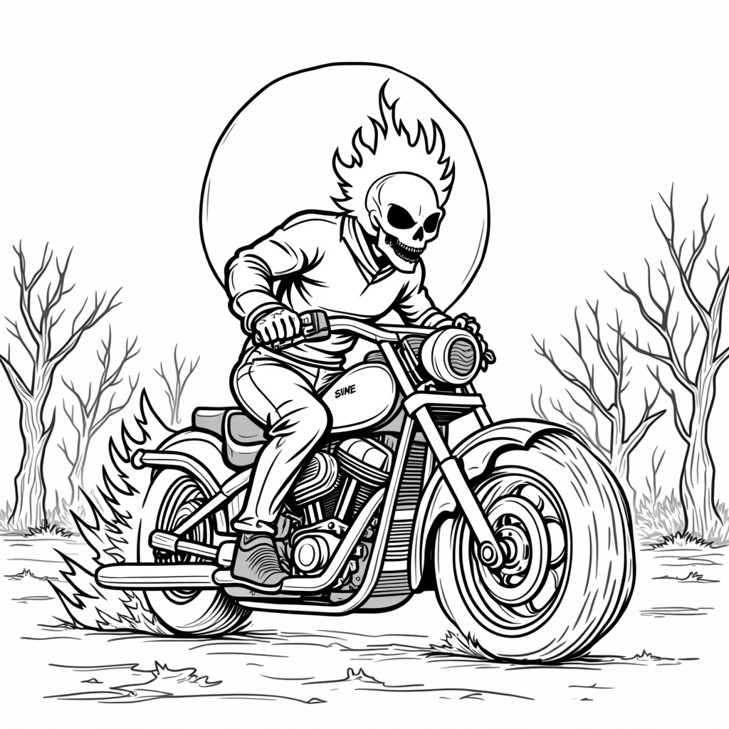 Ghost Rider Coloring Pages - Page 1
