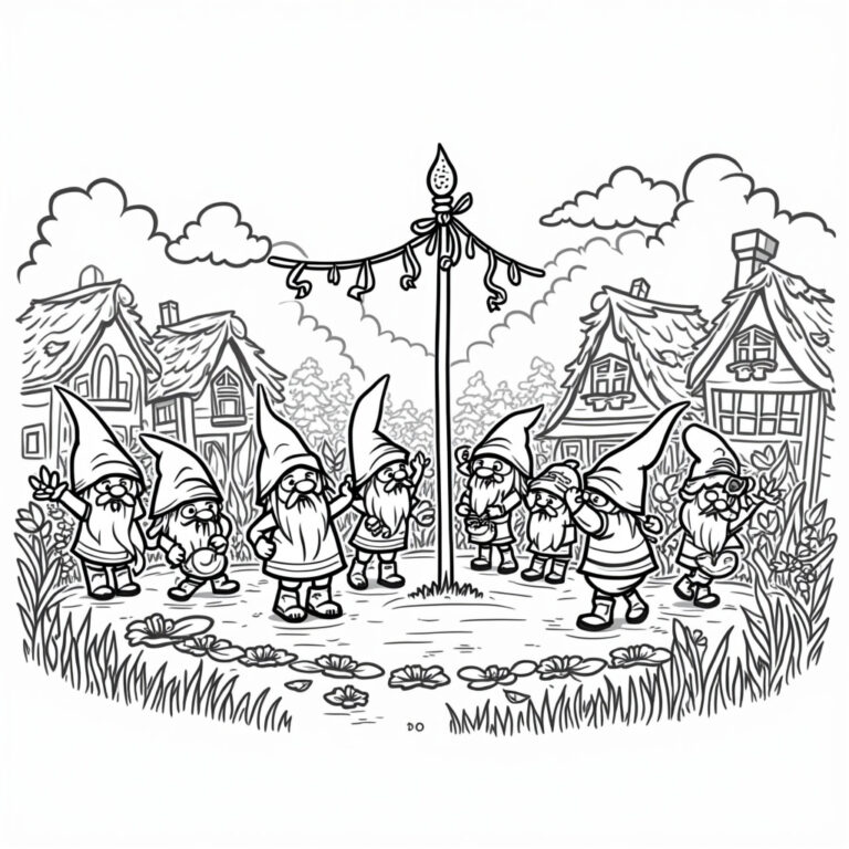 Gnome Coloring Pages - Page 1