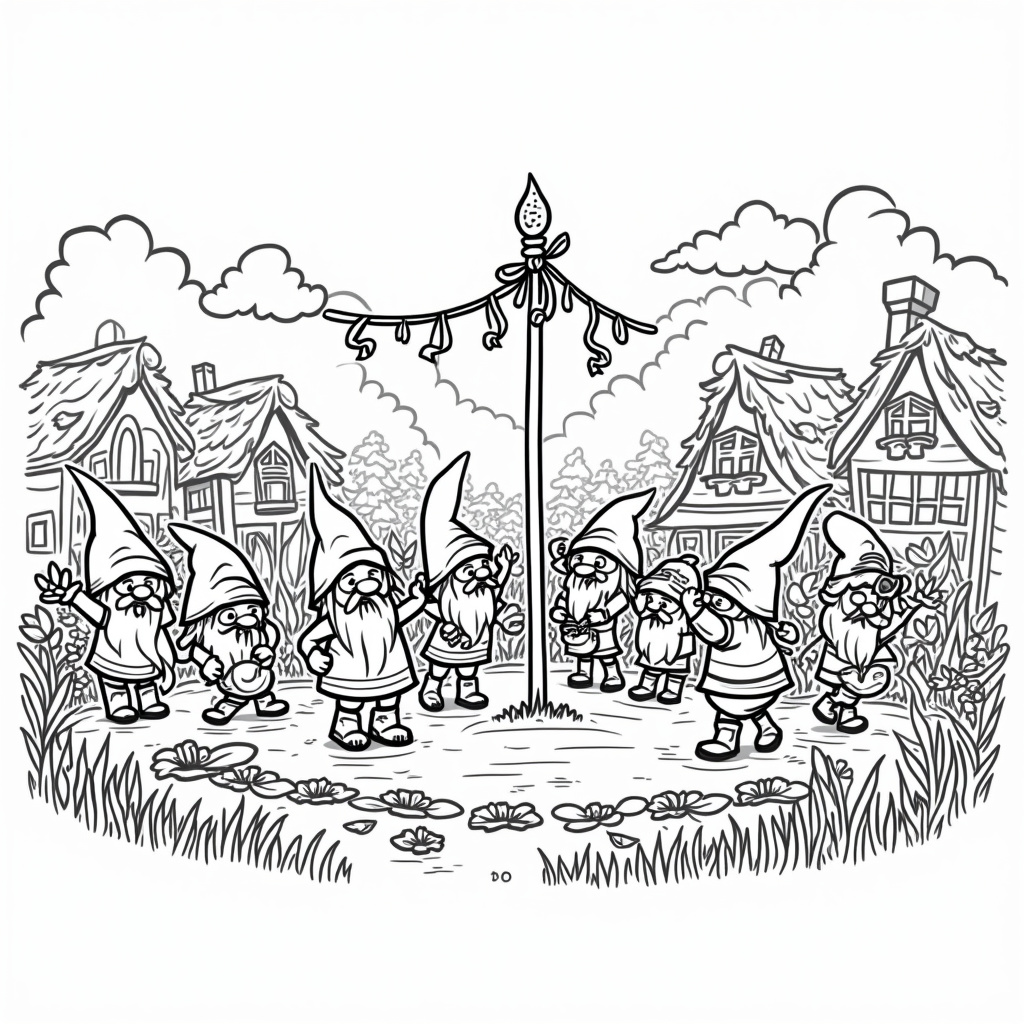 Gnome Coloring Pages - Page 1