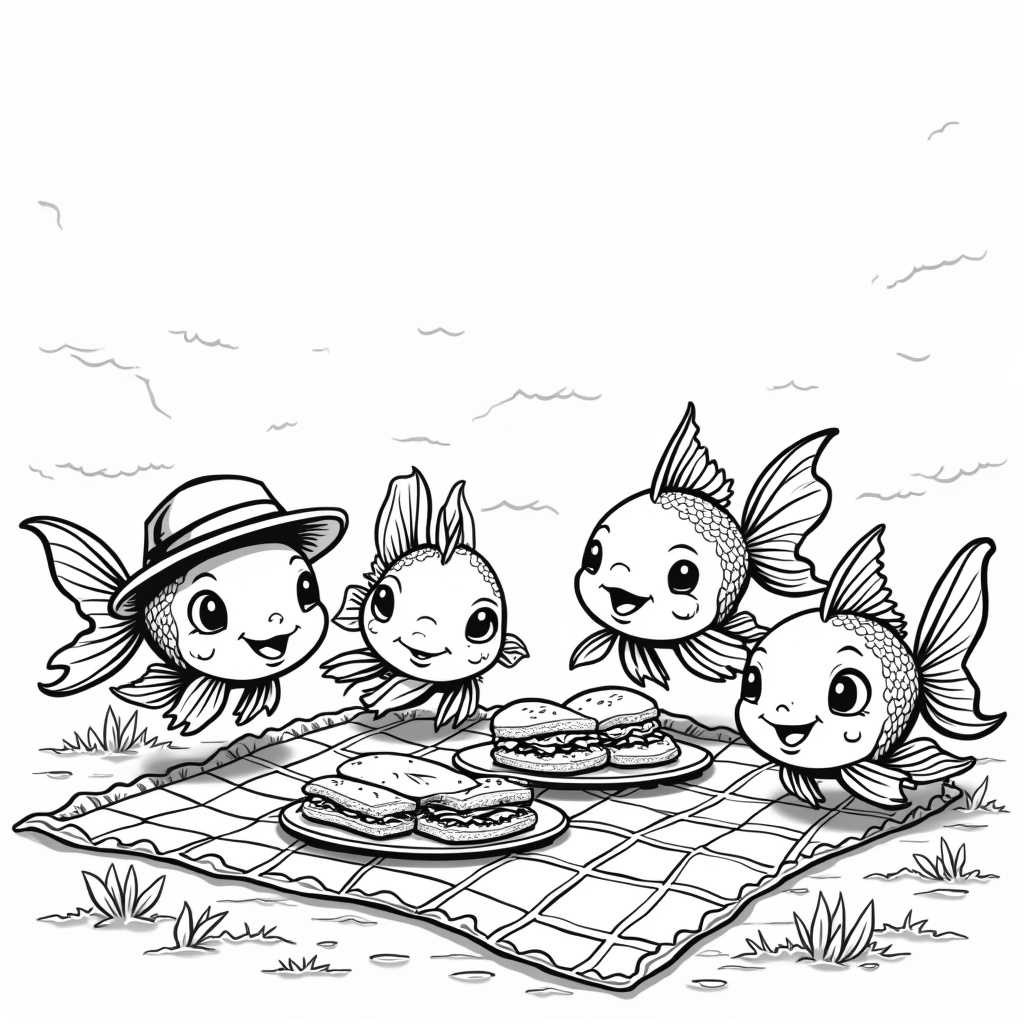 Goldfish Coloring Pages - Page 4
