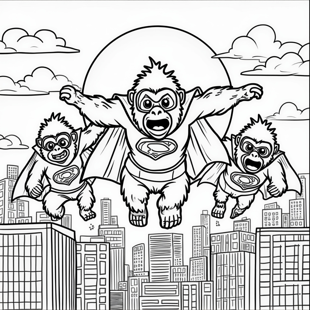 Gorilla Coloring Pages - Page 4