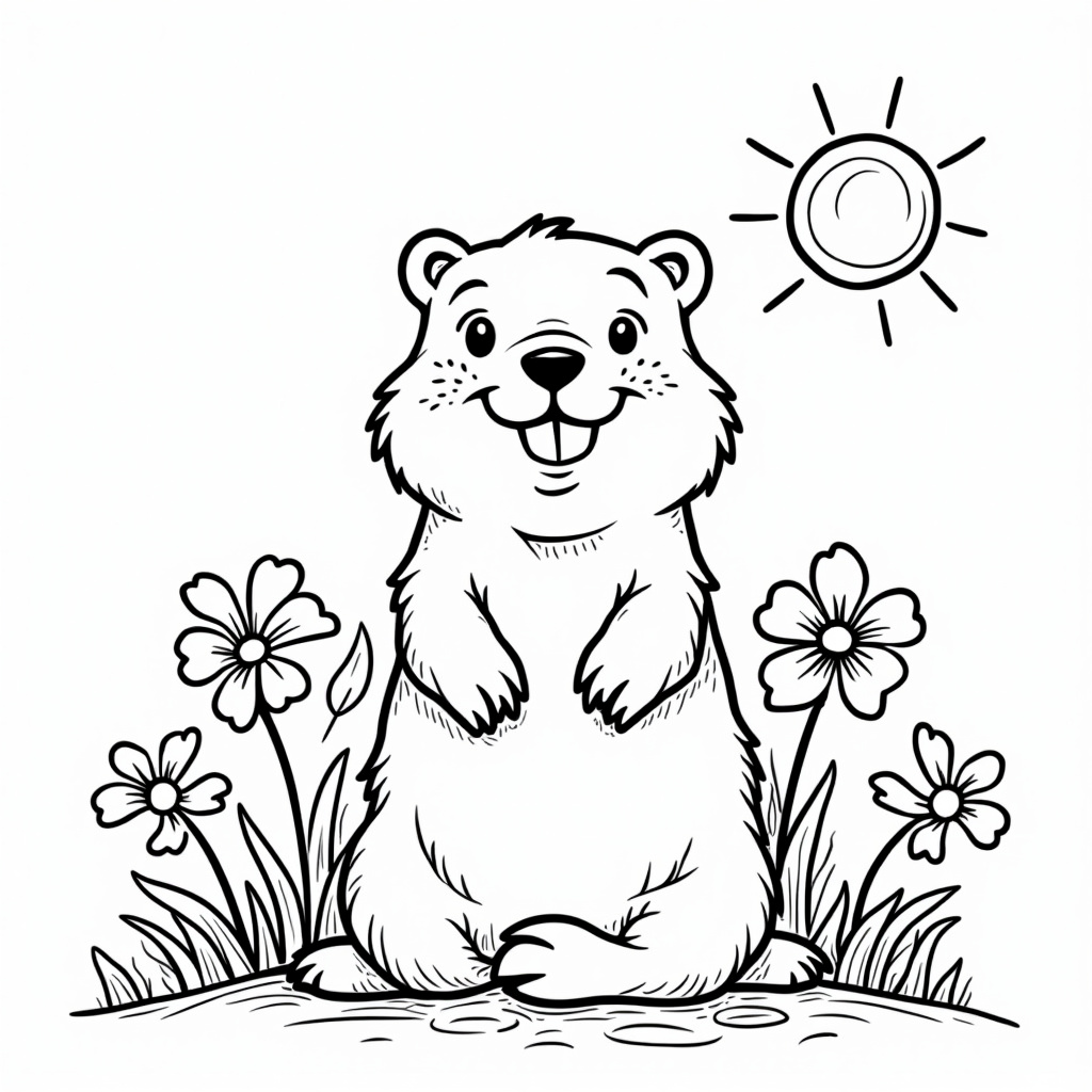Groundhog Day Coloring Pages - Page 1