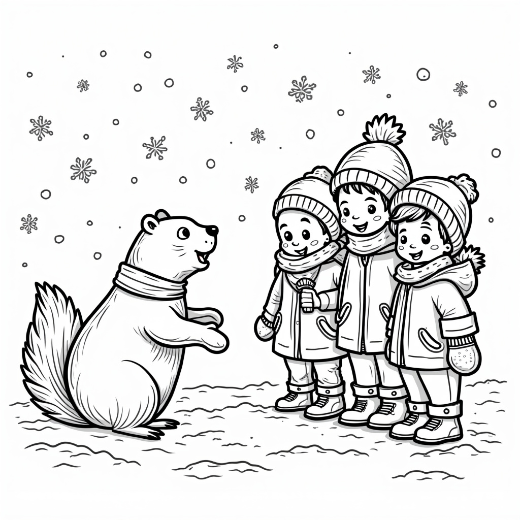 Groundhog Day Coloring Pages - Page 2