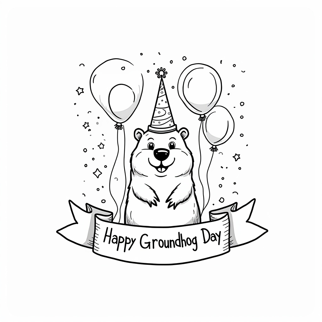 Groundhog Day Coloring Pages - Page 4