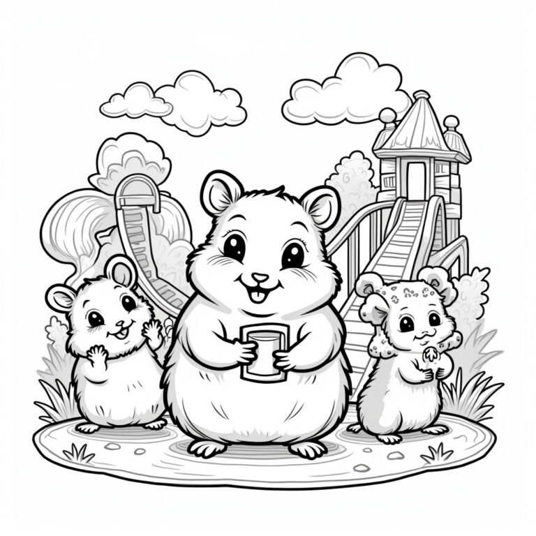 Hamster Coloring Pages - Page 1