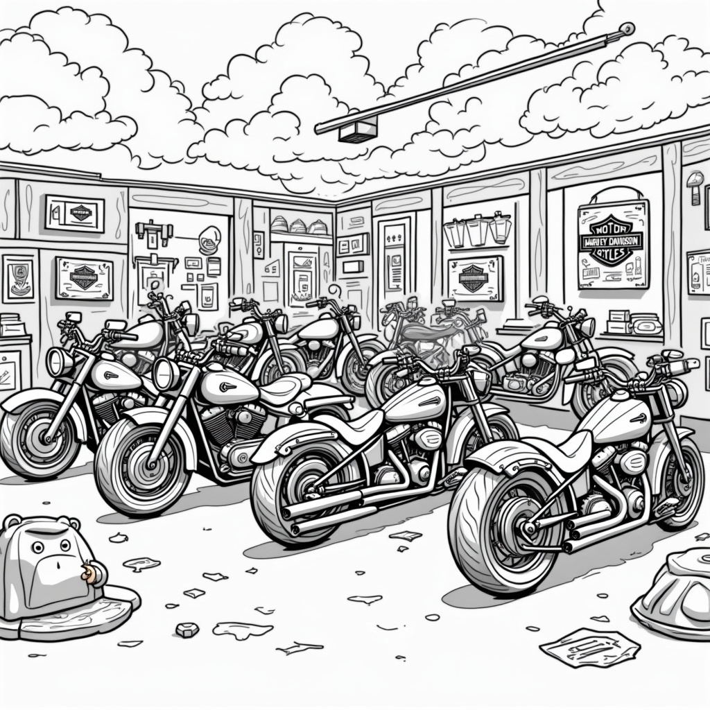Harley Davidson Coloring Pages - Page 4