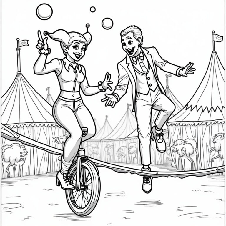 Harley Quinn Coloring Pages - Page 1