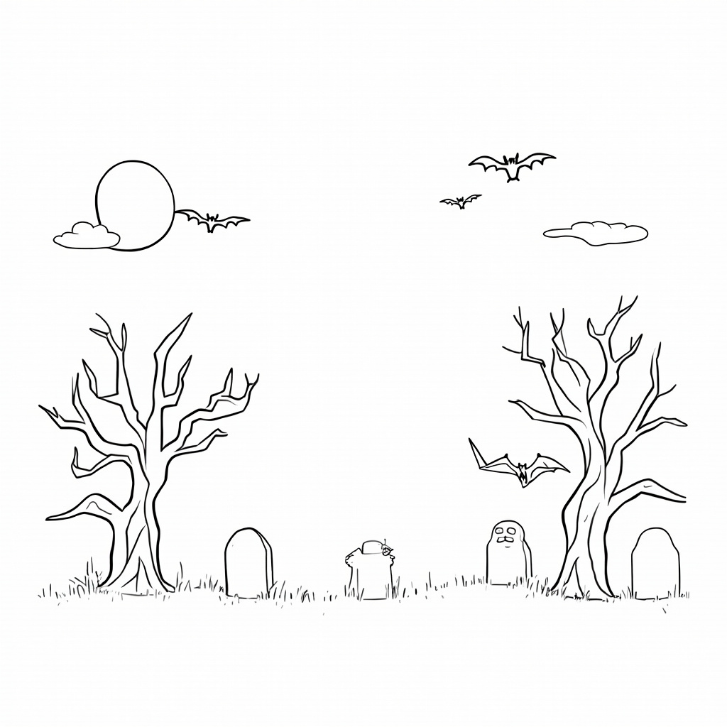 Haunted House Coloring Pages - Page 1