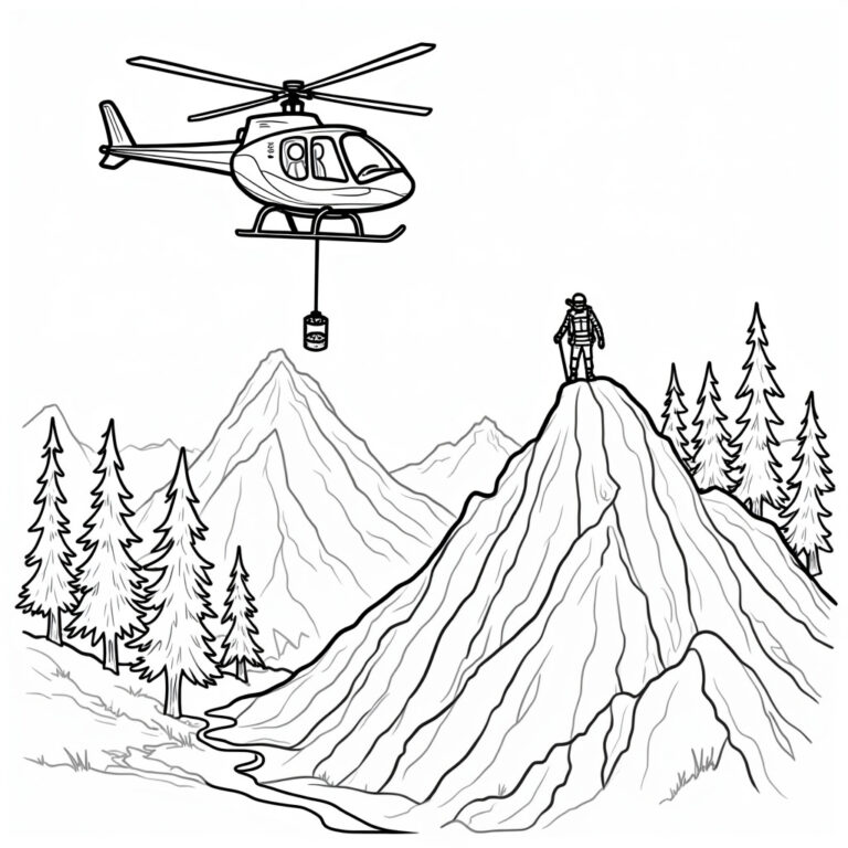 Helicopter Coloring Pages - Page 1