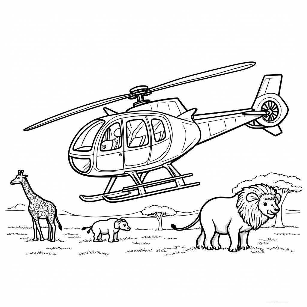 Helicopter Coloring Pages - Page 2