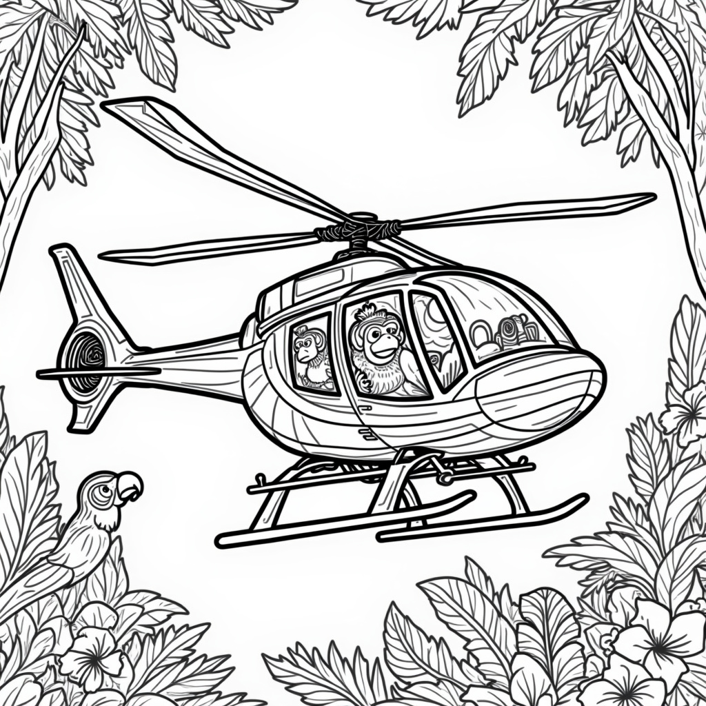 Helicopter Coloring Pages - Page 4
