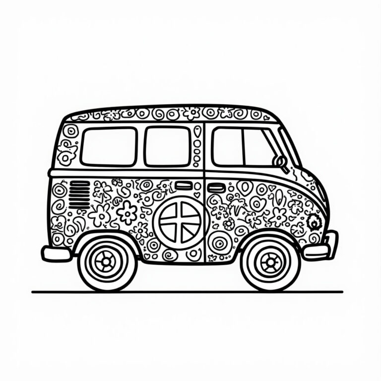Hippie Coloring Pages - Page 1