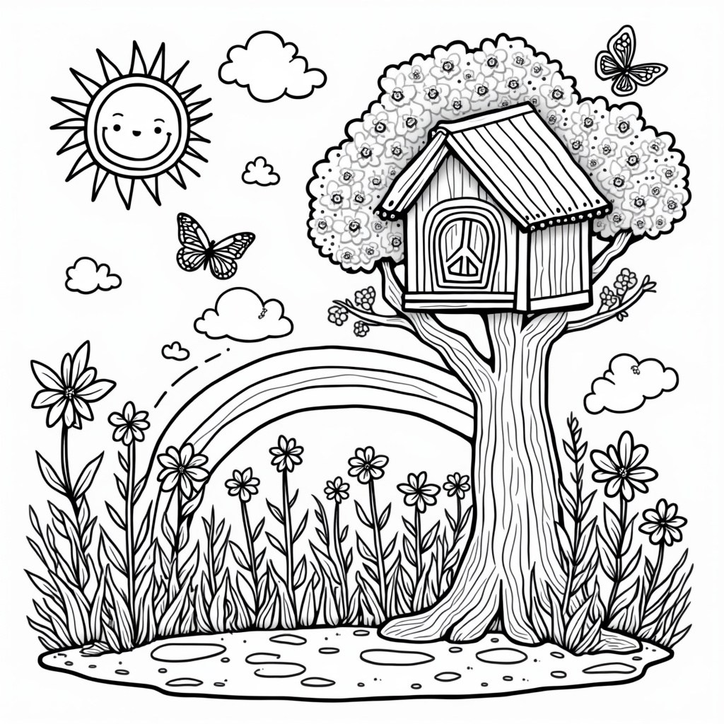 Hippie Coloring Pages - Page 4