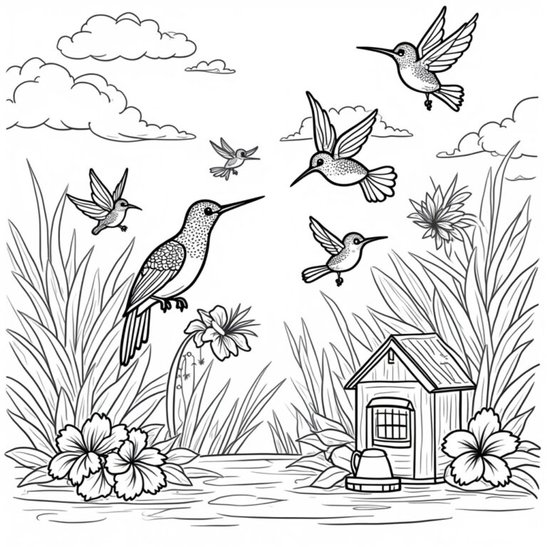 Hummingbird Coloring Pages - Page 1