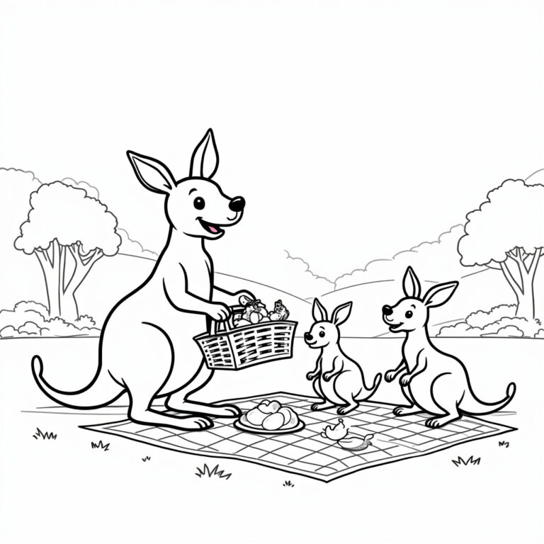 Kangaroo Coloring Pages - Page 1