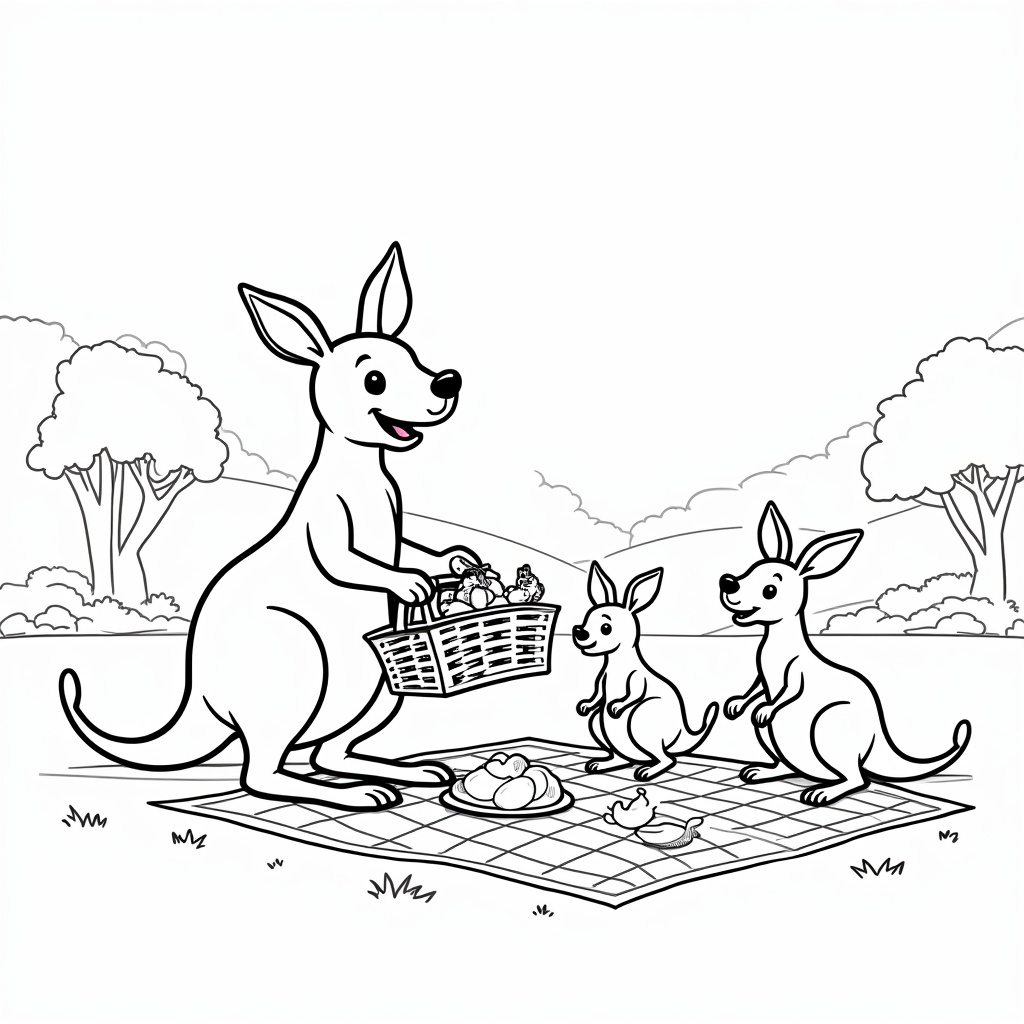 Kangaroo Coloring Pages - Page 1