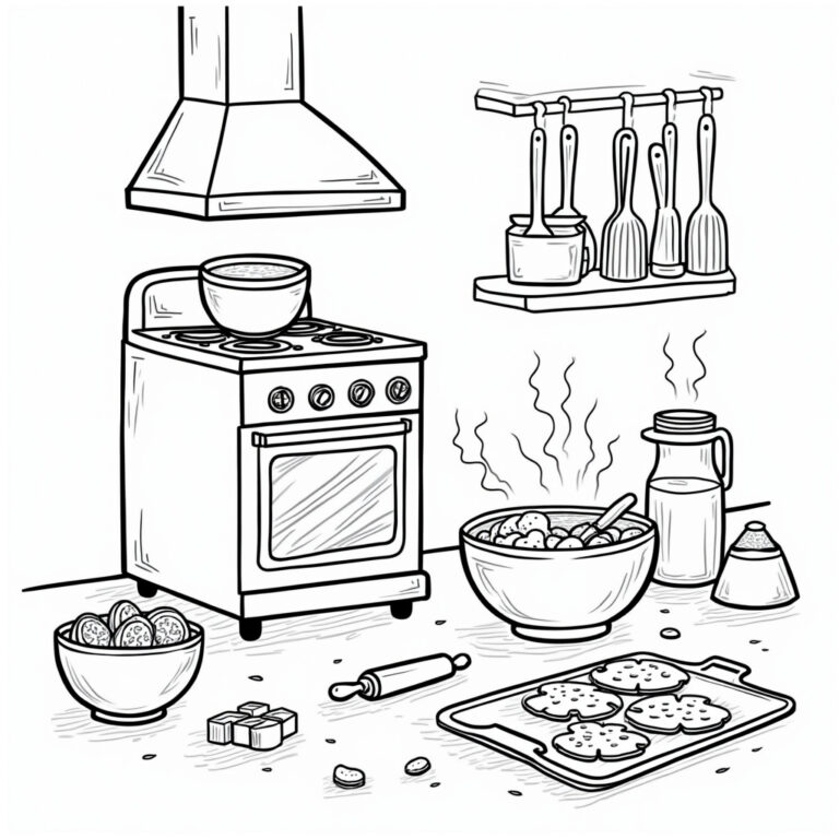 Kitchen Coloring Pages - Page 1