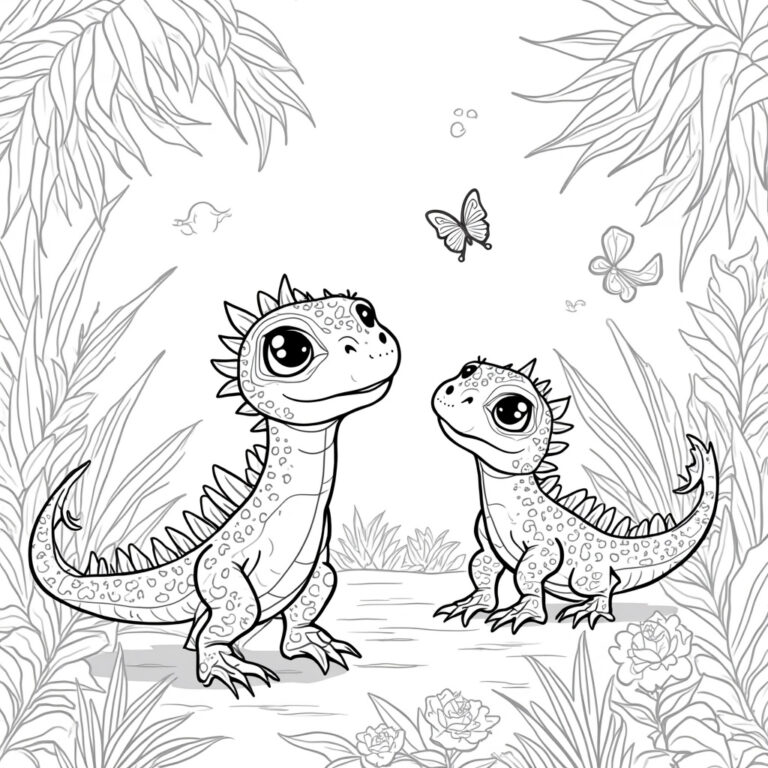 Komodo Dragon Coloring Pages - Page 1