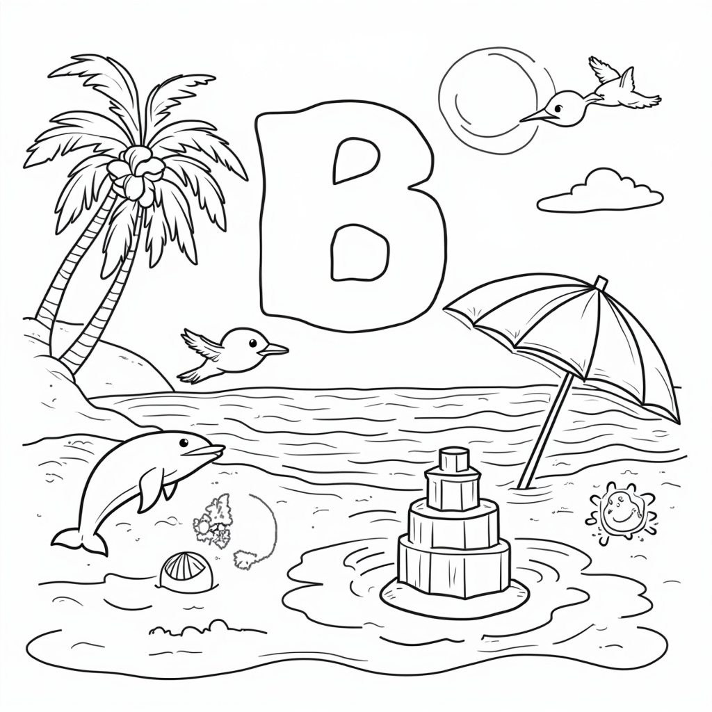 Letter B Coloring Pages - Page 1