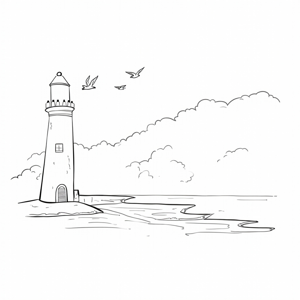 Lighthouse Coloring Pages - Page 1
