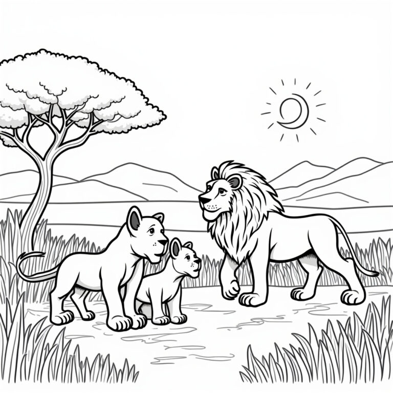 Lion Coloring Pages - Page 1