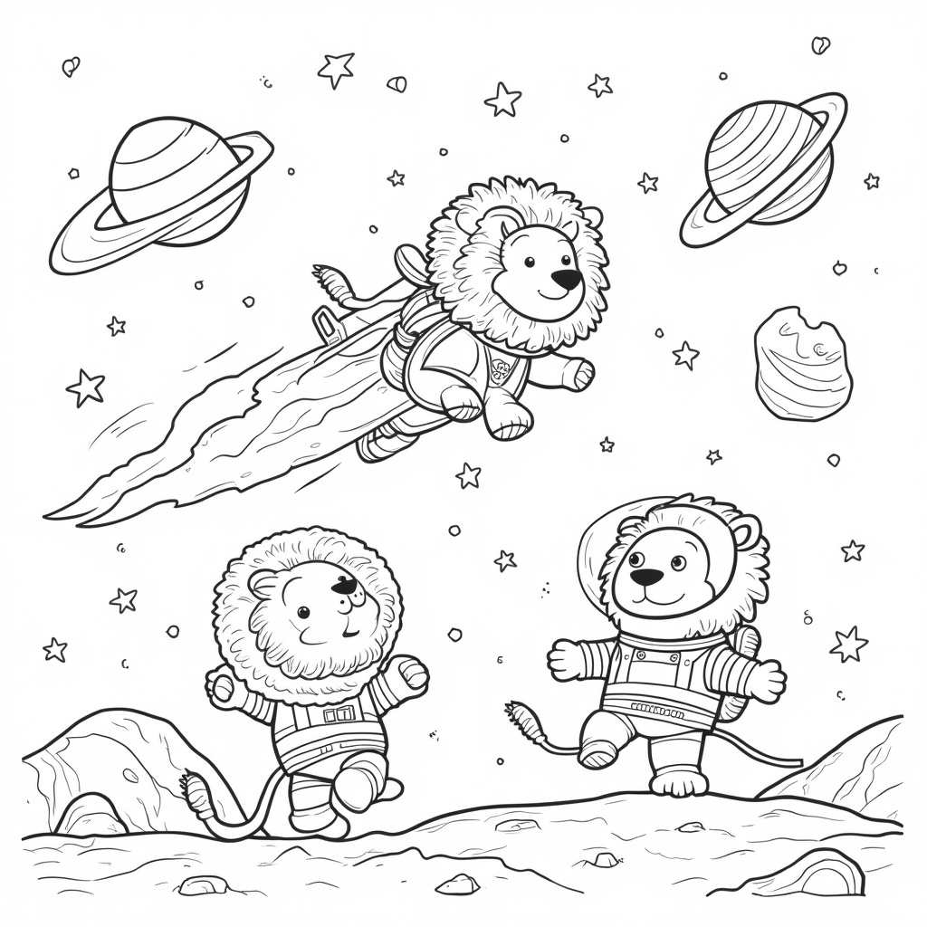 Lion Coloring Pages - Page 4