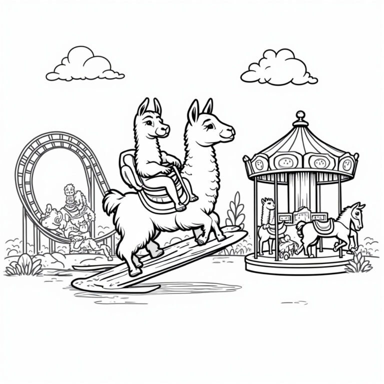Llama Coloring Pages - Page 1