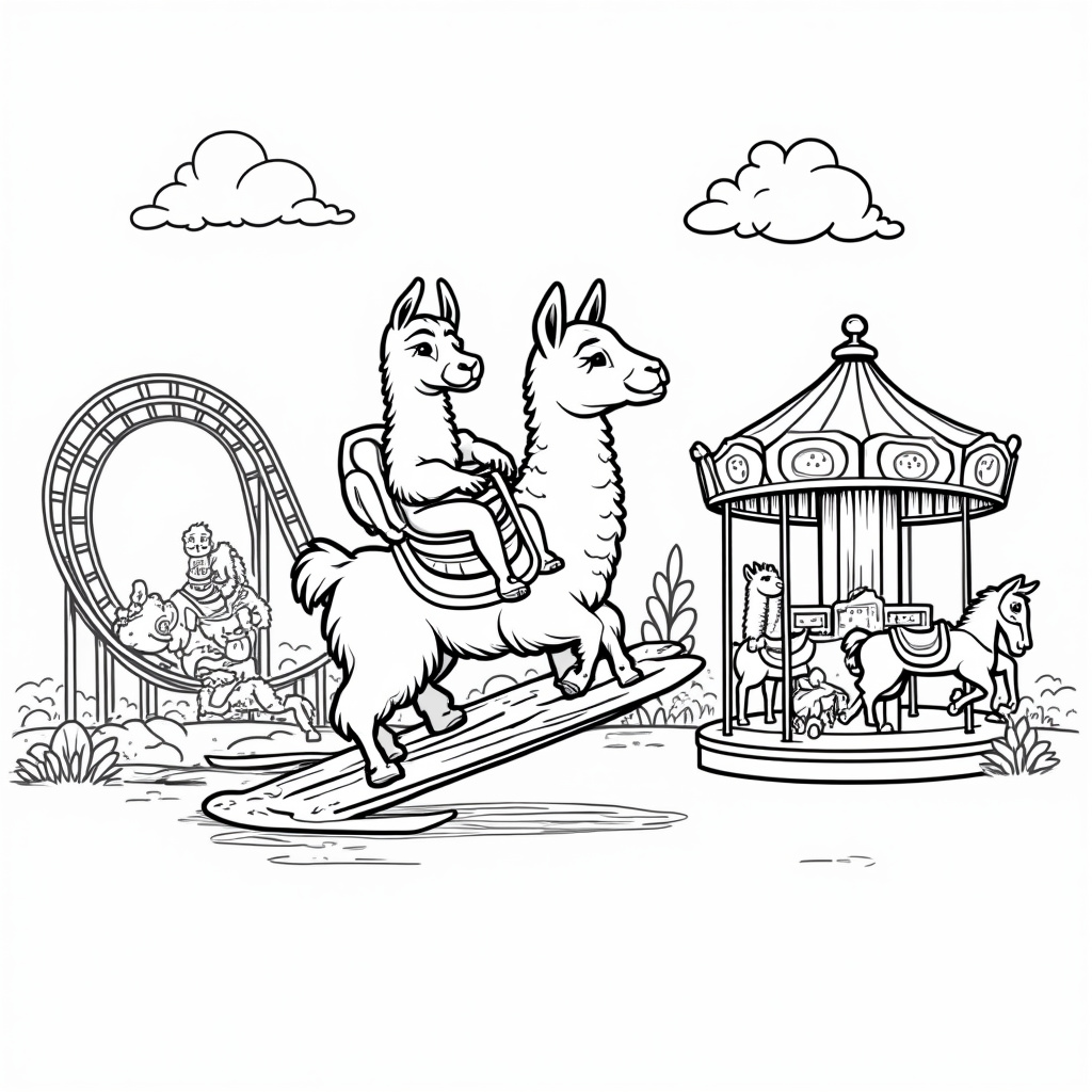 Llama Coloring Pages - Page 1