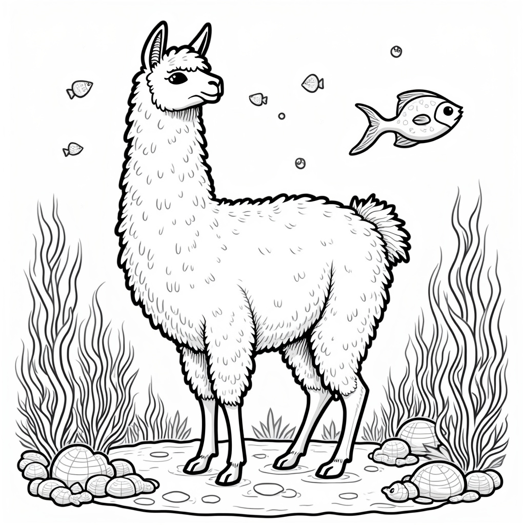 Llama Coloring Pages - Page 4