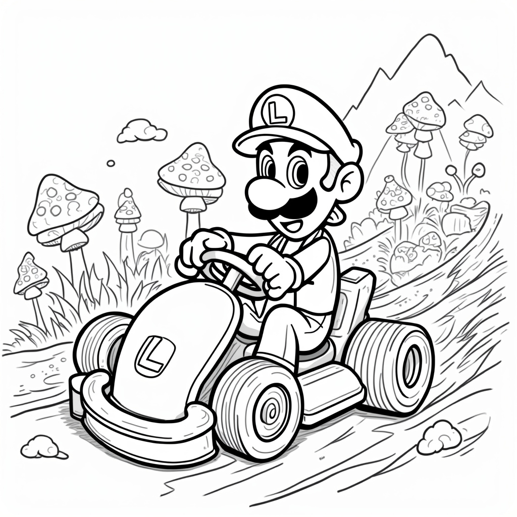 Luigi Coloring Pages - Page 1