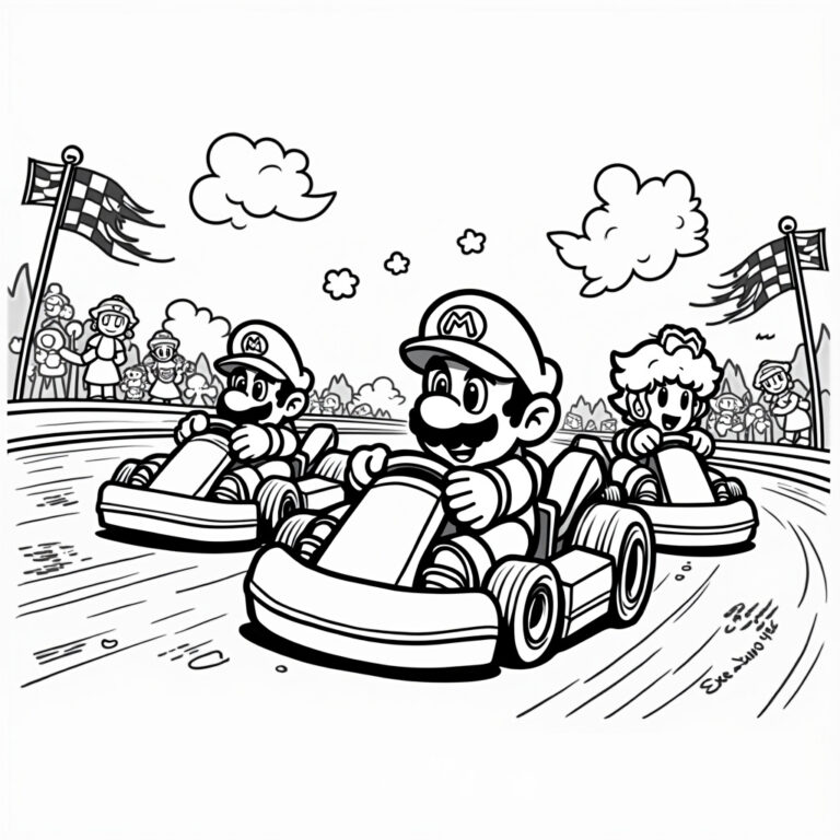 Mario Kart Coloring Pages - Page 1