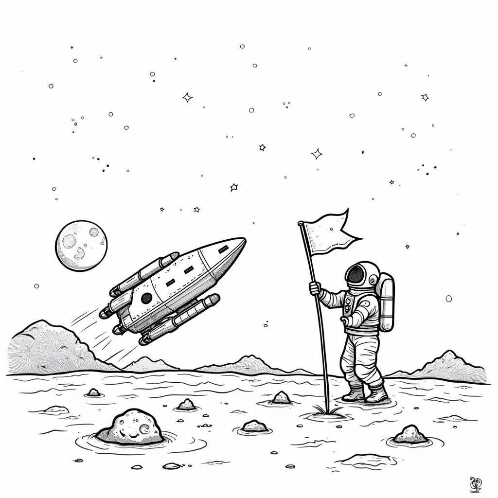 Moon Coloring Pages - Page 1