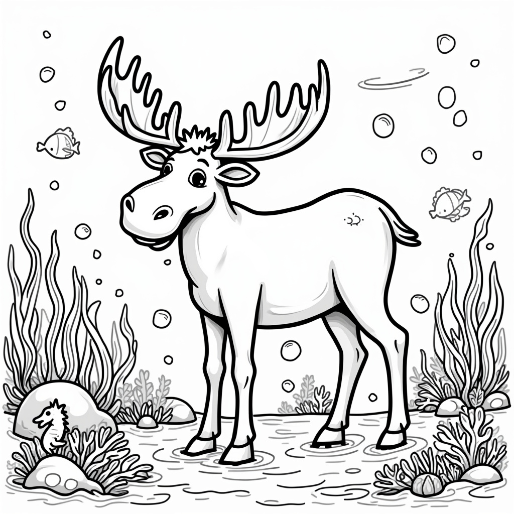 Moose Coloring Pages - Page 4