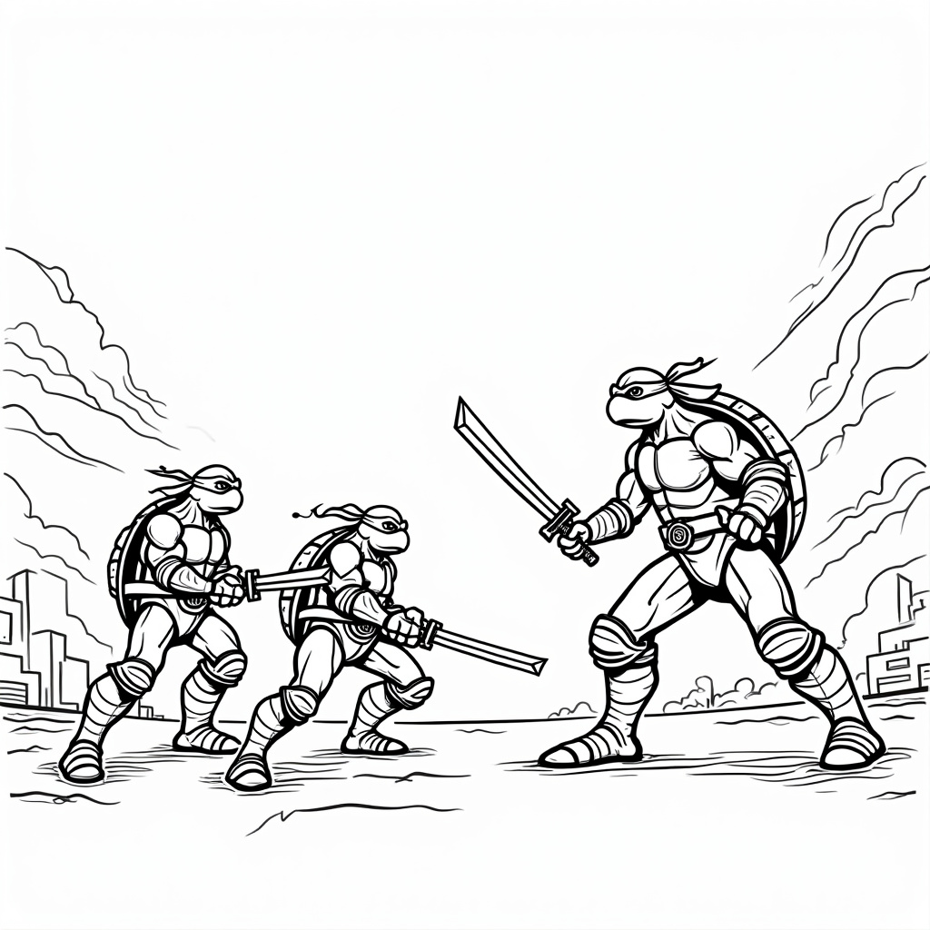 Ninja Turtles Coloring Pages - Page 4