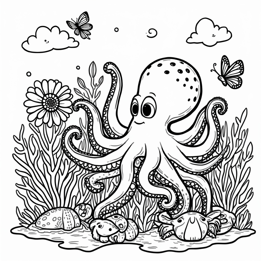Octopus Coloring Pages - Page 4