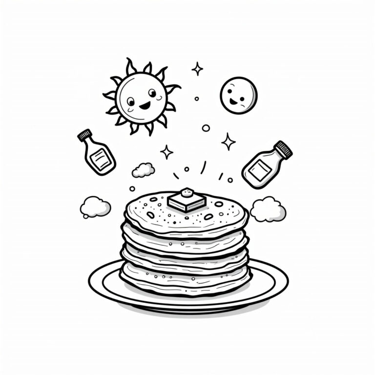 Pancake Coloring Pages - Page 1