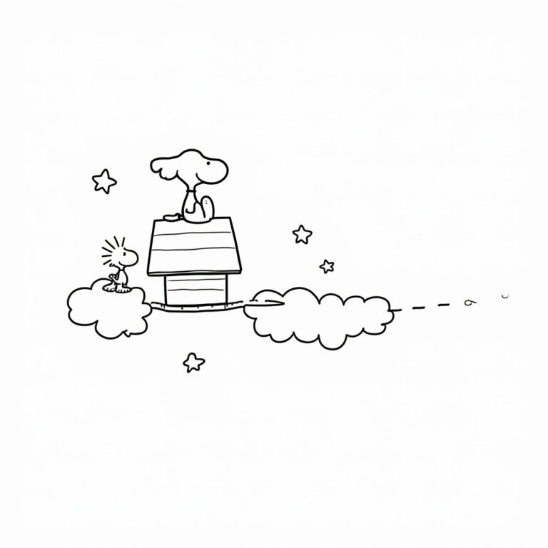 Peanuts And Snoopy Coloring Pages - Page 1