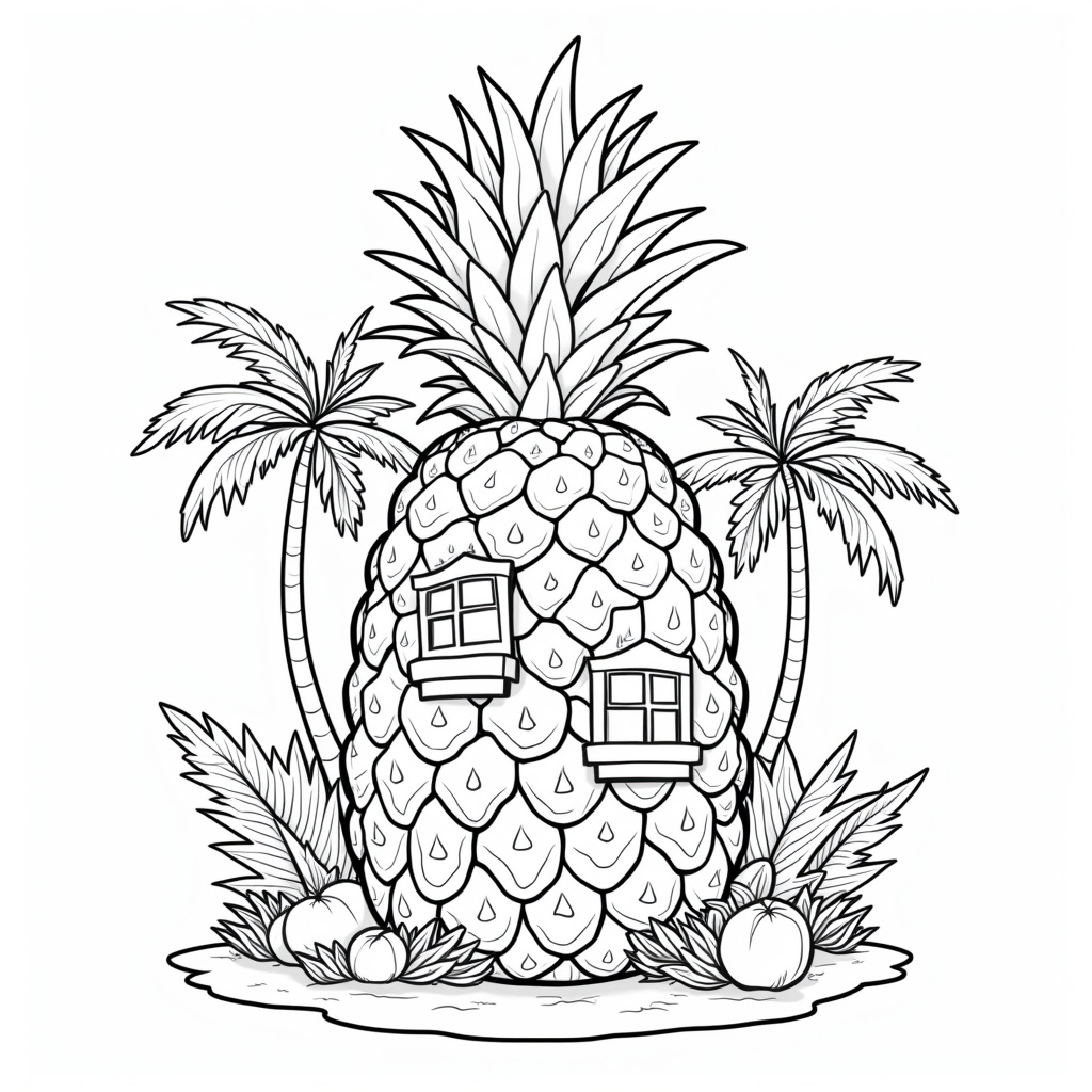 Pineapple Coloring Pages - Page 1