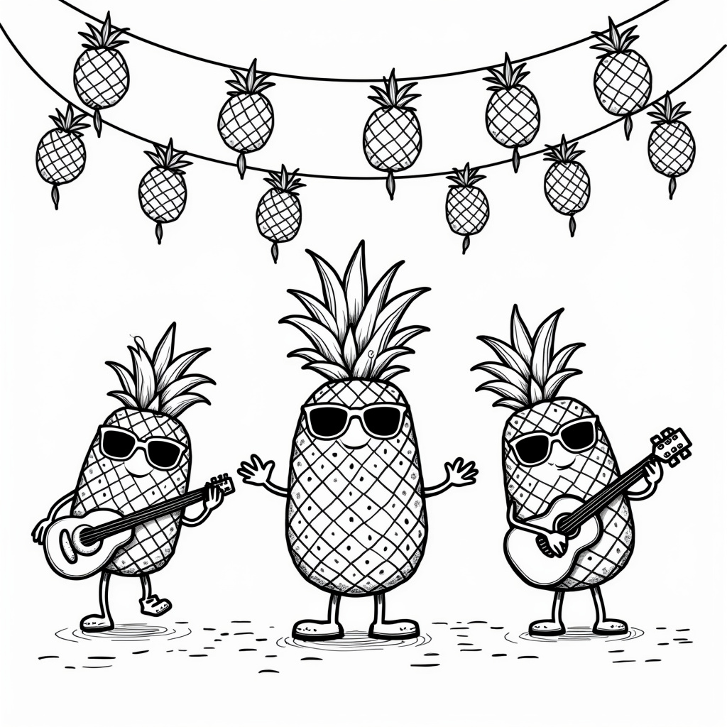 Pineapple Coloring Pages - Page 2