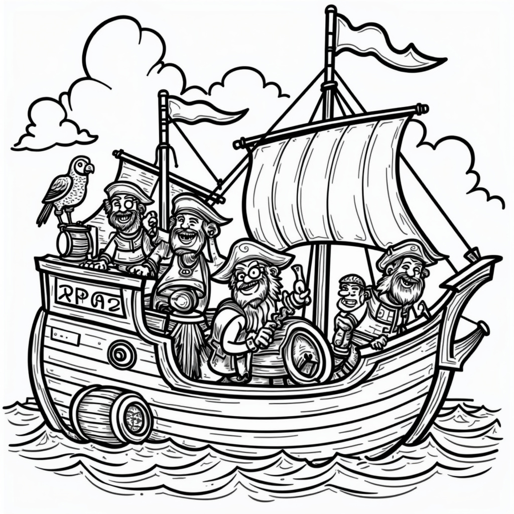 Pirate Ship Coloring Pages - Page 2
